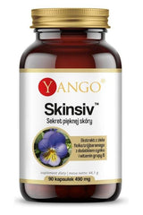 Yango Skinsiv dietary supplement bottle with 90 capsules for healthy skin, hair, and nails.