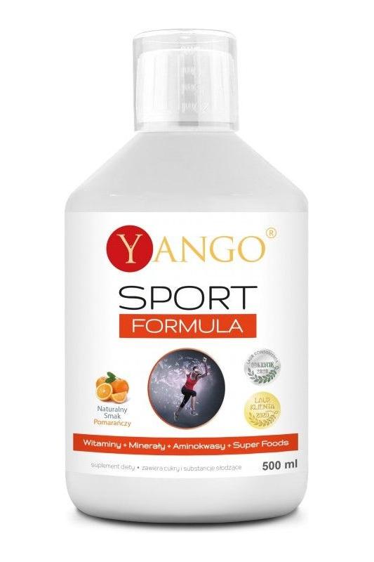 Yango Sport Formula Multivitamin 500 ml bottle designed for athletes with vitamins and superfoods.