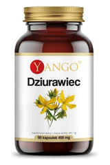 Yango St. John's Wort supplement bottle containing 90 capsules for mood support and digestion.