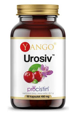 Yango Urosiv dietary supplement bottle with cranberries and orchid, 90 capsules, 490 mg.