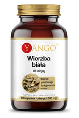 Yango White Willow supplement bottle, 90 capsules for natural pain relief and joint health.