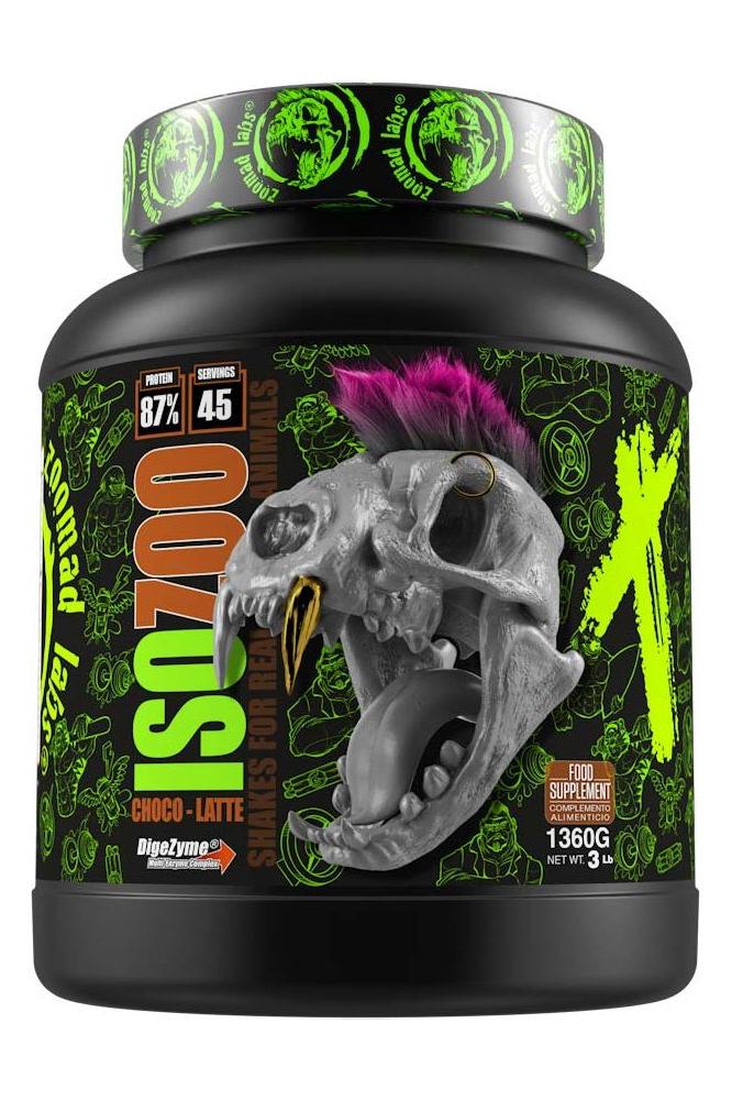 Zoomad Labs ISOZOO Choco-Latte protein supplement for muscle growth and digestion, 1360g tub.