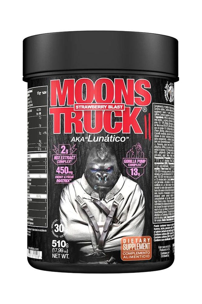 Zoomad Labs Moonstruck II pre-workout in Strawberry Blast flavor, dietary supplement for enhanced energy and performance.
