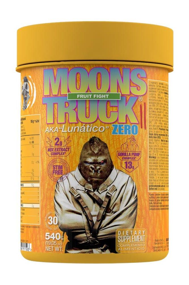 Zoomad Labs Moonstruck® II Zero pre-workout supplement container with gorilla-themed design.