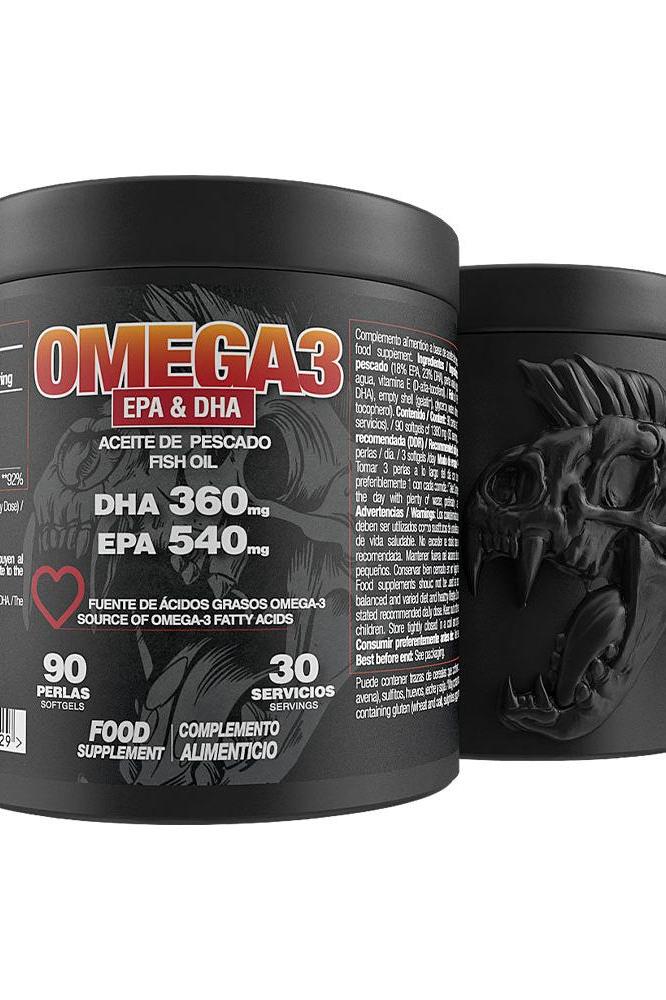 Zoomad Labs Omega 3 supplement packaging featuring EPA & DHA with 90 softgels for heart and brain health.