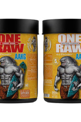 Zoomad Labs One Raw AAKG dietary supplement containers, showcasing cherry bomb and neutral flavors for enhanced performance.