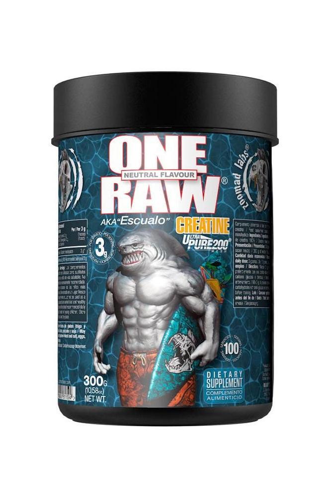 Zoomad Labs One Raw Creatine container, neutral flavor dietary supplement for enhanced energy performance and recovery.