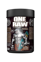 Zoomad Labs One Raw Caffeine Anhydrous 300g supplement container with shark graphic and neutral flavor label.
