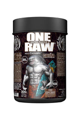 Zoomad Labs One Raw Caffeine Anhydrous 300g supplement container with shark graphic and neutral flavor label.