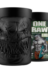 Zoomad Labs - Raw One HMB unflavored powder container, featuring a unique monster design for sports performance.