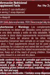 Nutritional supplement facts for Zoomad Labs Kre-Alkalyn Creatine, including serving size and warnings.