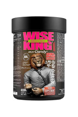 Wise King II supplement jar featuring lion mascot, full multivitamin and mineral complex for joint health and recovery.