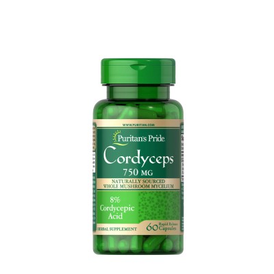 Puritan's Pride - Cordyceps Mushroom 750 mg - 60 Capsules