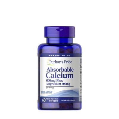 Puritan's Pride - Absorbable Calcium 600 mg plus Magnesium 300
