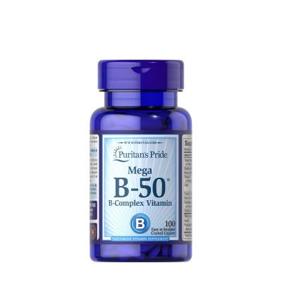 Puritan's Pride - Vitamin B-50® Complex - 100 Coated Caplets