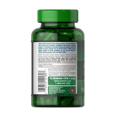 Puritan's Pride - Herbal Laxative - 100 Capsules