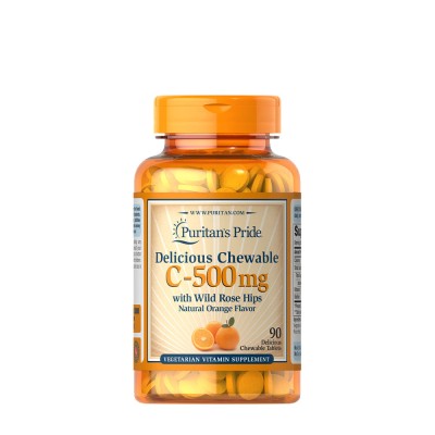 Puritan's Pride - Vitamin C-500 mg with Rose Hips - 90 Chewables