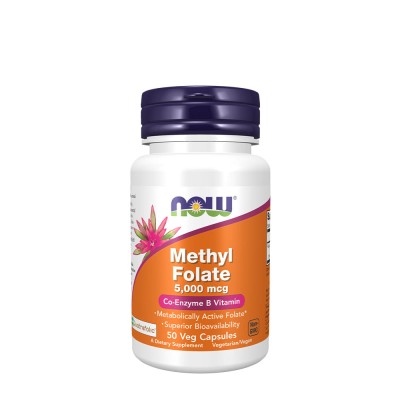 Now Foods - Methyl Folate 5000 mcg - 50 Veg Capsules