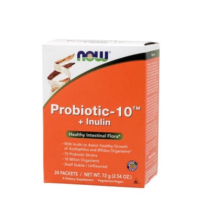Now Foods - Probiotic-10™ + Inulin - 24 Packets