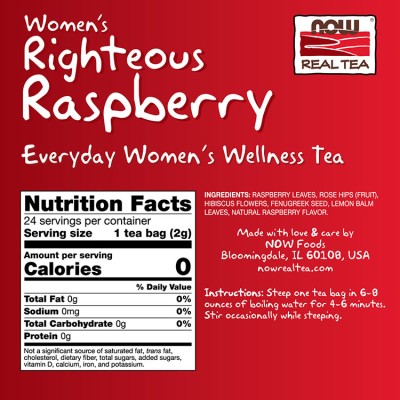Now Foods - Women's Righteous Raspberry Tea - 48 g