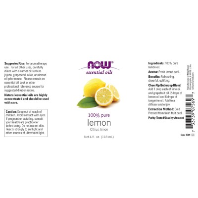 Now Foods - Essential Oils - Lemon Oil - 118 ml