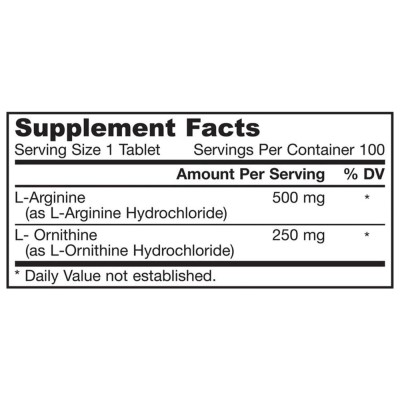 Jarrow Formulas - Arginine + Ornithine 750 mg - 100 Tablets