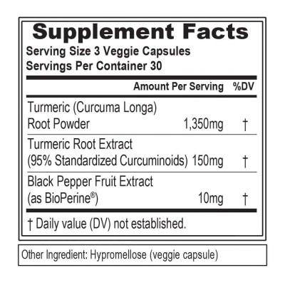Evlution Nutrition - Turmeric 1500 - 90 Veggie Capsules