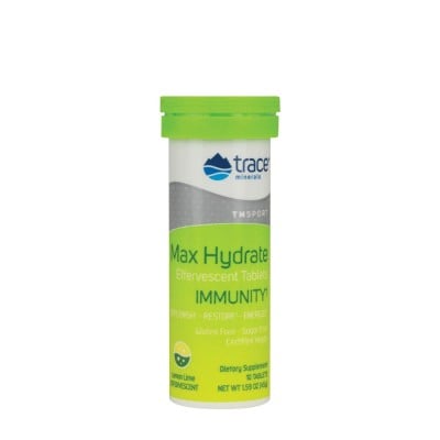 Trace Minerals - Max-Hydrate Immunity, Lemon Lime - 10