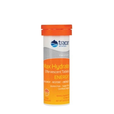Trace Minerals - Max-Hydrate Energy, Orange - 10 Effervescent