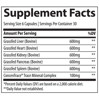 Trace Minerals - TMAncestral Beef Organs - 180 Capsules