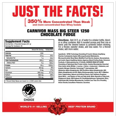 MuscleMeds - Carnivor™ Mass Big Steer, Chocolate Fudge - 6.