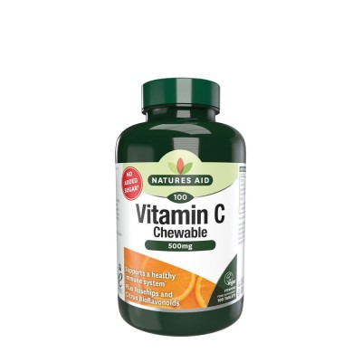 Natures Aid - Vitamin C 500mg Chewable - Orange Flavour - 100