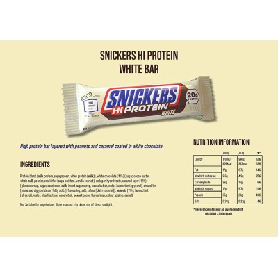 Snickers - Hi Protein Bar - White - 1 Bar