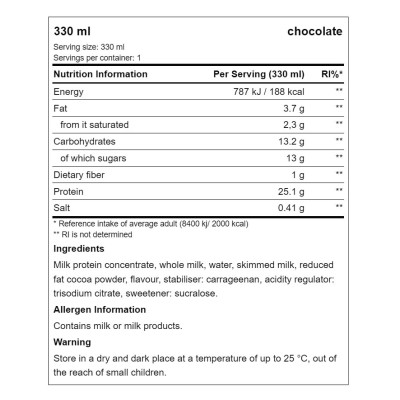 Novo Nutrition - Protein Shake, Chocolate - 330 ml