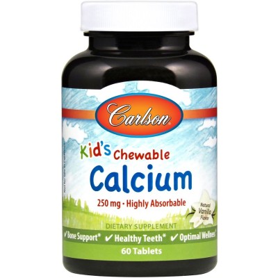 Carlson Labs - Kid's Chewable Calcium, 250mg Natural Vanilla -