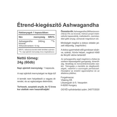 Vitaking - Ashwagandha Extract 240 mg - 60 Capsules