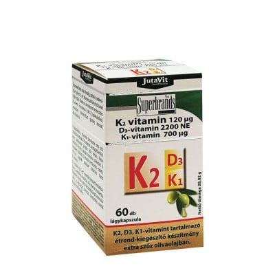 JutaVit - Vitamin K2+D3+K1 - 60 Softgels