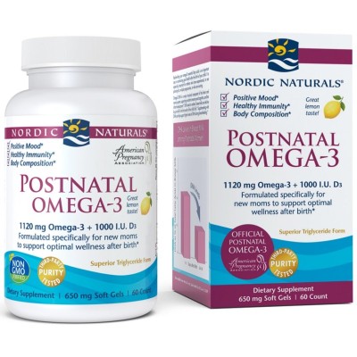 Nordic Naturals - Postnatal Omega-3, 1120mg Lemon - 60 softgels
