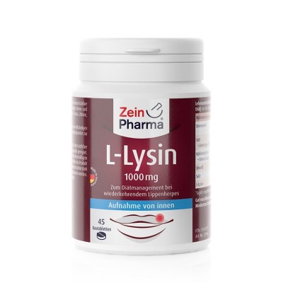 Zein Pharma - L-Lysine, 1000mg - 45 chewable tablets