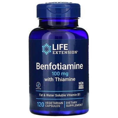 Life Extension - Benfotiamine with Thiamine, 100mg - 120 vcaps