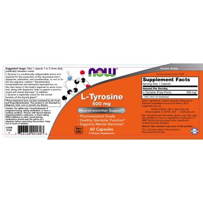 Now Foods - L-Tyrosine 500 mg
