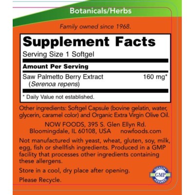 Now Foods - Saw Palmetto Extract 160 mg