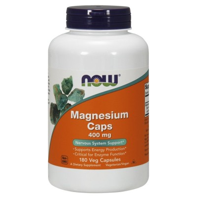NOW Foods - Magnesium, 400mg - 180 vcaps