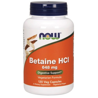 NOW Foods - Betaine HCl, 648mg - 120 vcaps