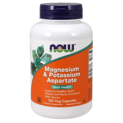NOW Foods - Magnesium & Potassium Aspartate with Taurine - 120