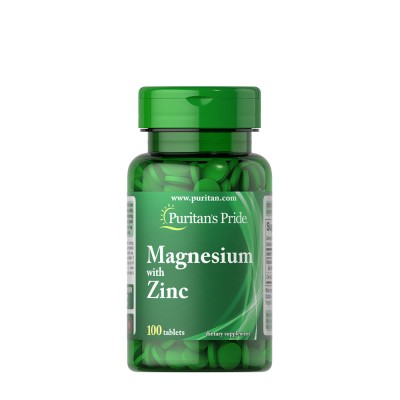 Puritan's Pride - Magnesium With Zinc - 100 Tablets