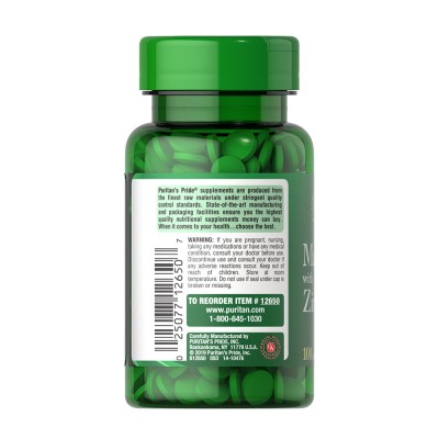 Puritan's Pride - Magnesium With Zinc - 100 Tablets