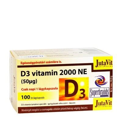 JutaVit - Vitamin D 2000 IU (50 mcg) softgel - 100 Softgels