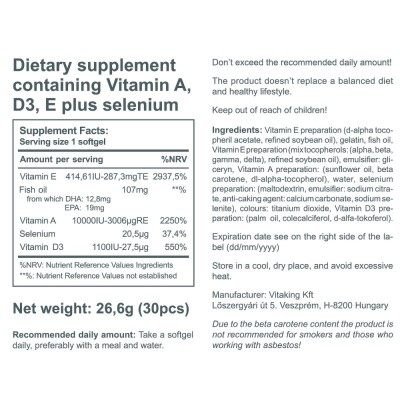 Vitaking - Vitamin A+D+E plus Selenium - 30 Softgels