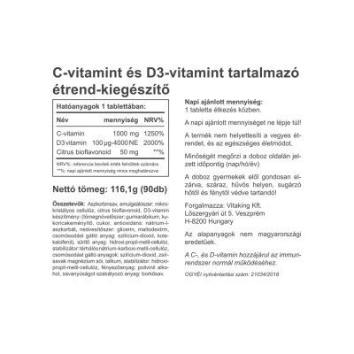 Vitaking - Vitamin C-1000 + D-4000 - 90 Tablets